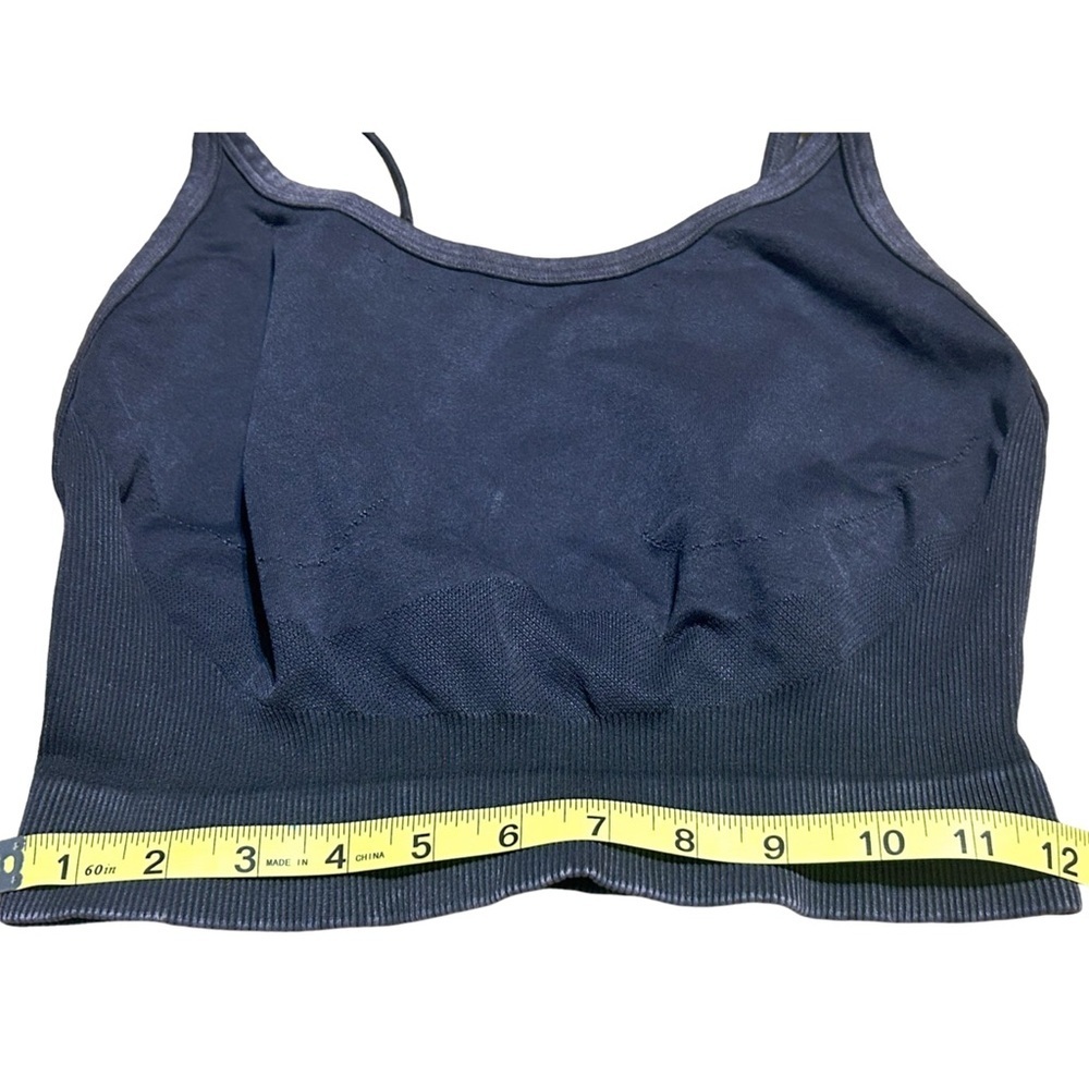 Gymshark Seamless Strappy Sports Bra Tank Black | Cut Tag | Very Stretchy Fit - Picture 8 of 9